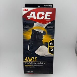 ACE Unisex Adjustable Black Sport Deluxe Ankle Stabilizer Firm Support 901008